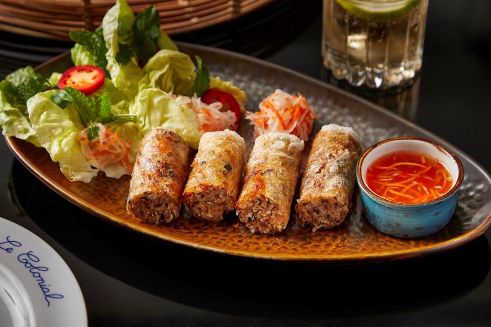 Crispy shrimp and pork rolls (cha gio) are on the menu at Le Colonial restaurant in Delray Beach.
