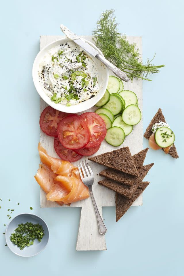 <p>It's everything you love about your bagel — minus the actual dough. There's about 2g of carbs in each serving, so don't go <em>too</em> crazy.</p><p><em><a href="https://www.goodhousekeeping.com/food-recipes/easy/a25657599/everything-bagel-dip-recipe/" rel="nofollow noopener" target="_blank" data-ylk="slk:Get the recipe for Everything Bagel Dip »;elm:context_link;itc:0;sec:content-canvas" class="link "><em>Get the recipe for Everything Bagel Dip <em><em>»</em></em></em></a></em></p>