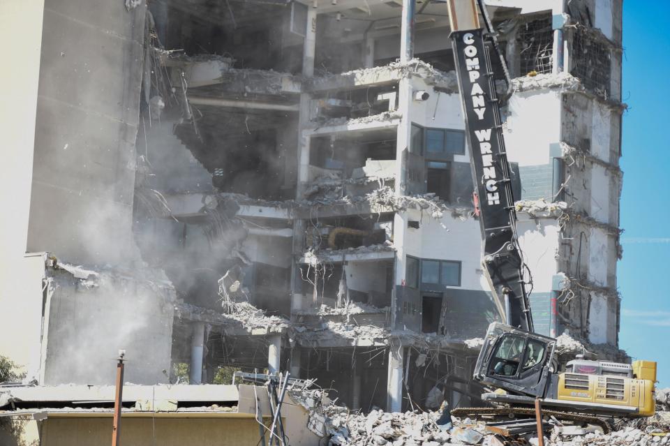 The former Richmond County Jail off Walton Way is demolished on Tuesday, Sept. 13, 2022.  