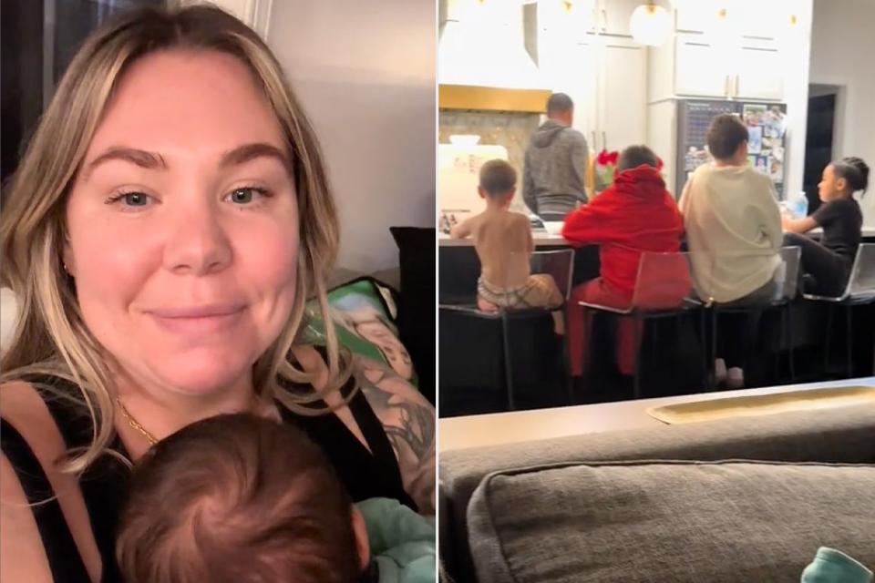 <p>Kailyn Lowry/TikTok (2)</p> Kailyn Lowry with all seven of her kids