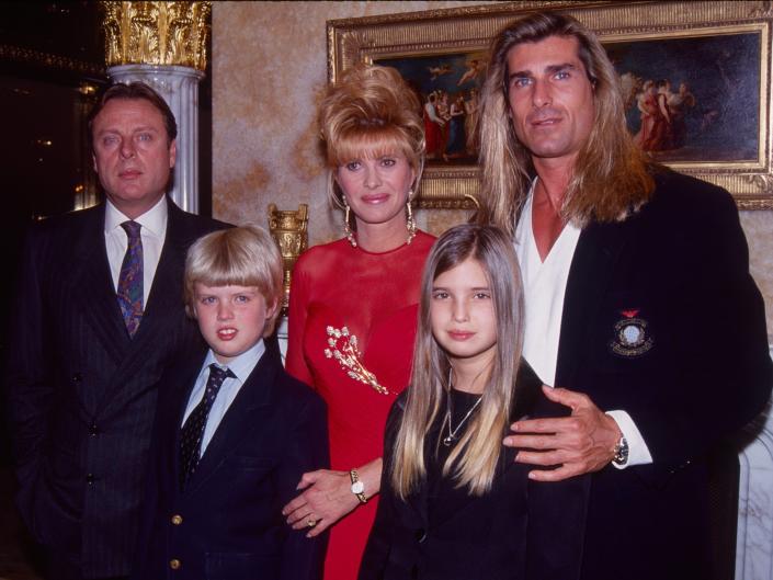 Ivana Trump attends a fundraiser with Ivanka and Eric Trump on October 25, 1993.