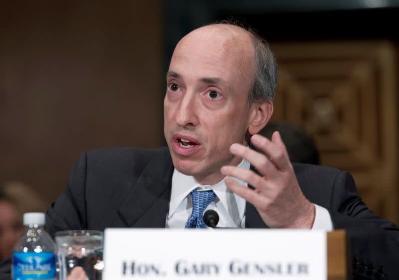 FILE PHOTO: Commodity Futures Trading Commission Chair Gensler testifies at Senate Banking, Housing and Urban Affairs Committee hearing on Capitol Hill