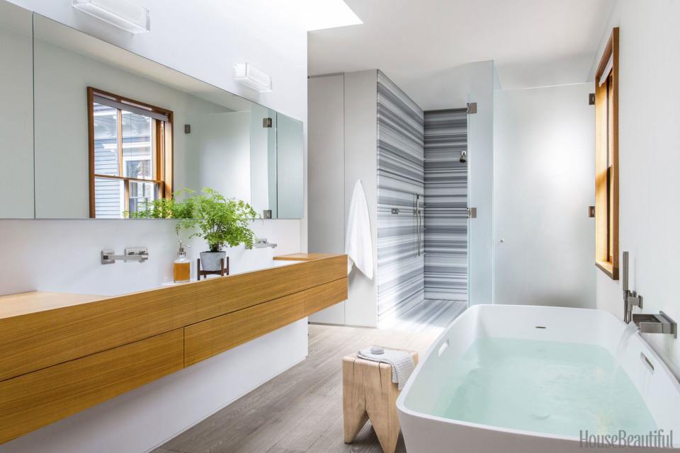 <p>If you've been contemplating that <a rel="nofollow noopener" href="https://www.housebeautiful.com/home-remodeling/renovation/a21732519/bathroom-renovation-cost/" target="_blank" data-ylk="slk:bathroom reno;elm:context_link;itc:0;sec:content-canvas" class="link ">bathroom reno</a> for a while now, it's time to take the next step. The new year is bringing with it a a bunch of new design trends, and some things that have been around for a decade (hello, wall-to-wall mirrors) are being replaced with new, fresh, and fun ideas. Interior designer and Creative Director at Emily Henderson Designs, <a rel="nofollow noopener" href="http://www.bradytolbert.com/" target="_blank" data-ylk="slk:Brady Tolbert;elm:context_link;itc:0;sec:content-canvas" class="link ">Brady Tolbert</a>, let us in on <a rel="nofollow noopener" href="https://www.housebeautiful.com/room-decorating/bathrooms/tips/g626/designer-bathrooms/" target="_blank" data-ylk="slk:what's hot for bathrooms;elm:context_link;itc:0;sec:content-canvas" class="link ">what's hot for bathrooms</a> in 2019, and you're going to want to copy everything on this list. </p>