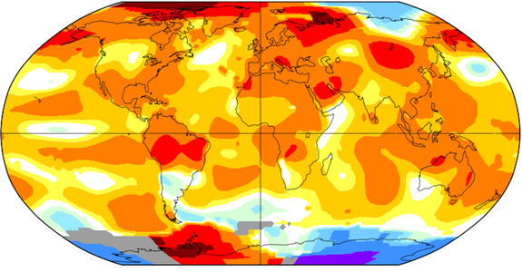 July 2016 global temperature anomalies.