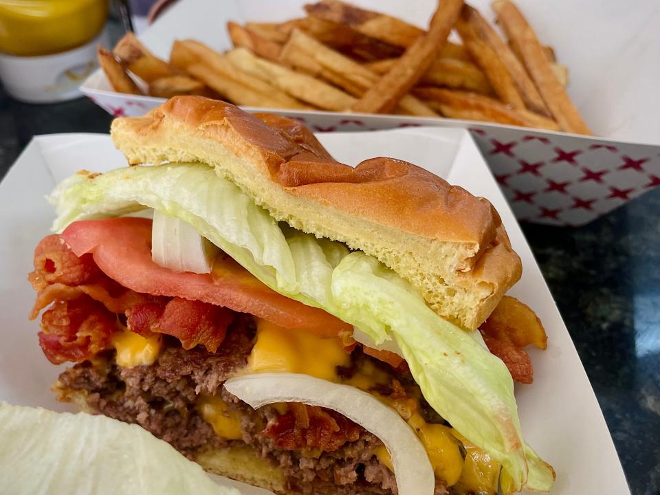 Double cheeseburger from Steer In Burgers in Ormond Beach.
