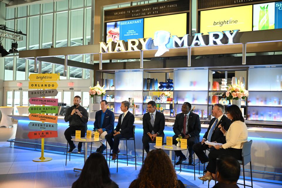 Mayors from Orlando, Orange County, Miami, Aventura and Palm Beach County join Brightline President Patrick Goddard for a mayoral roundtable to celebrate the completion of construction of Brightline Orlando.