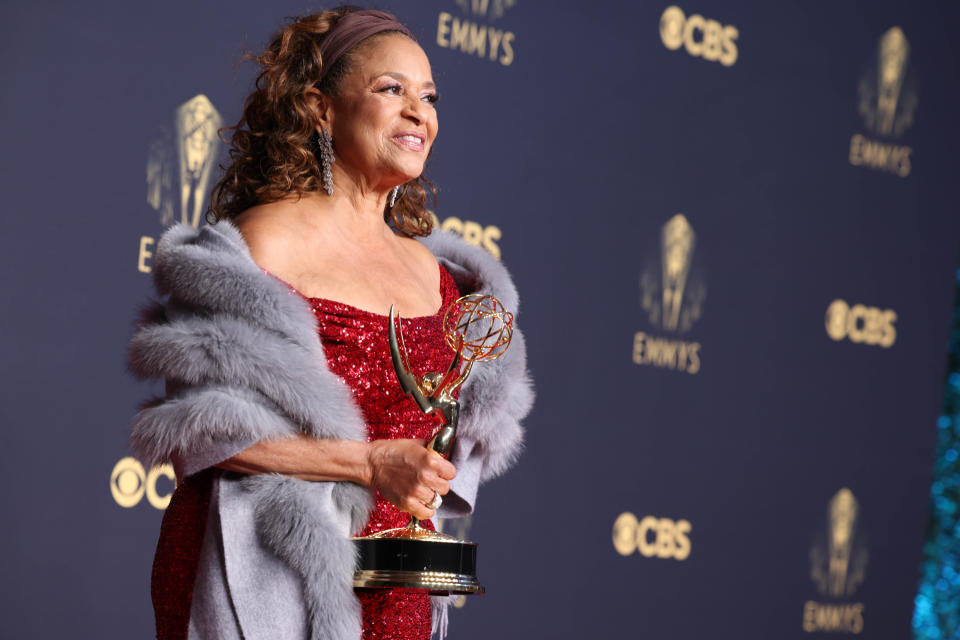 Debbie Allen at the Emmys holding the Governor's Award