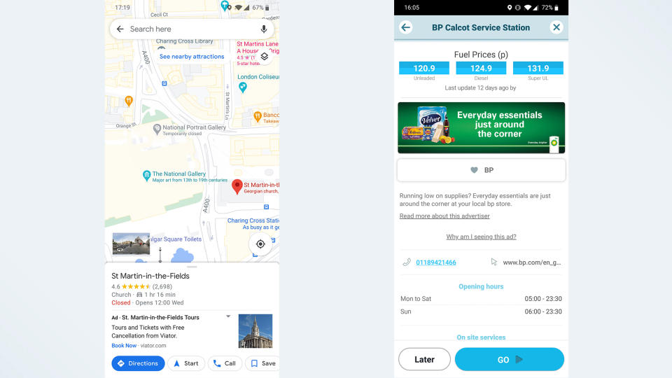 Google Maps vs. Waze advertising comparison