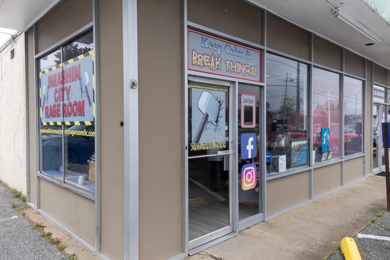 The Toms River location of Smashin City Rage Room, owned by Delovi and Esther Canales, a place where patrons can safely project their hatred and rage onto breakable items.