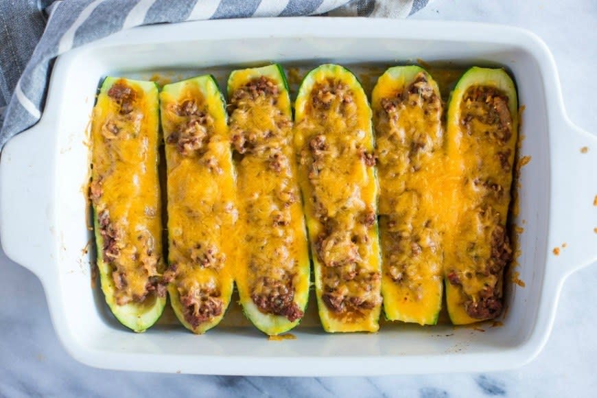 Beef-Stuffed Zucchini Boats from Gimme Delicious