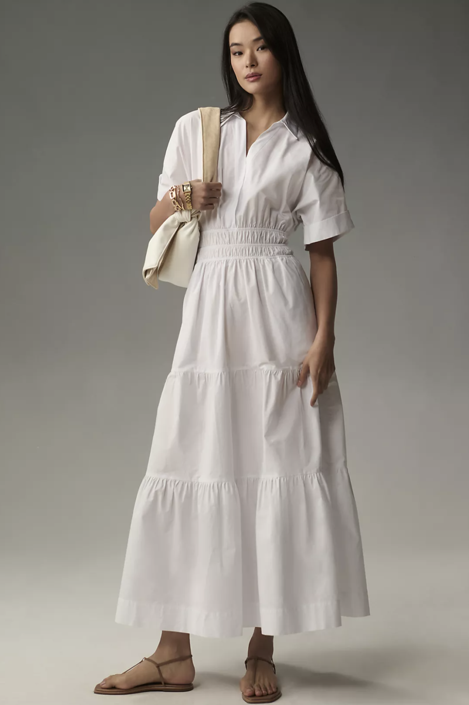 The Somerset Maxi Dress: Shirt Dress Edition in white (Photo via Anthropologie)