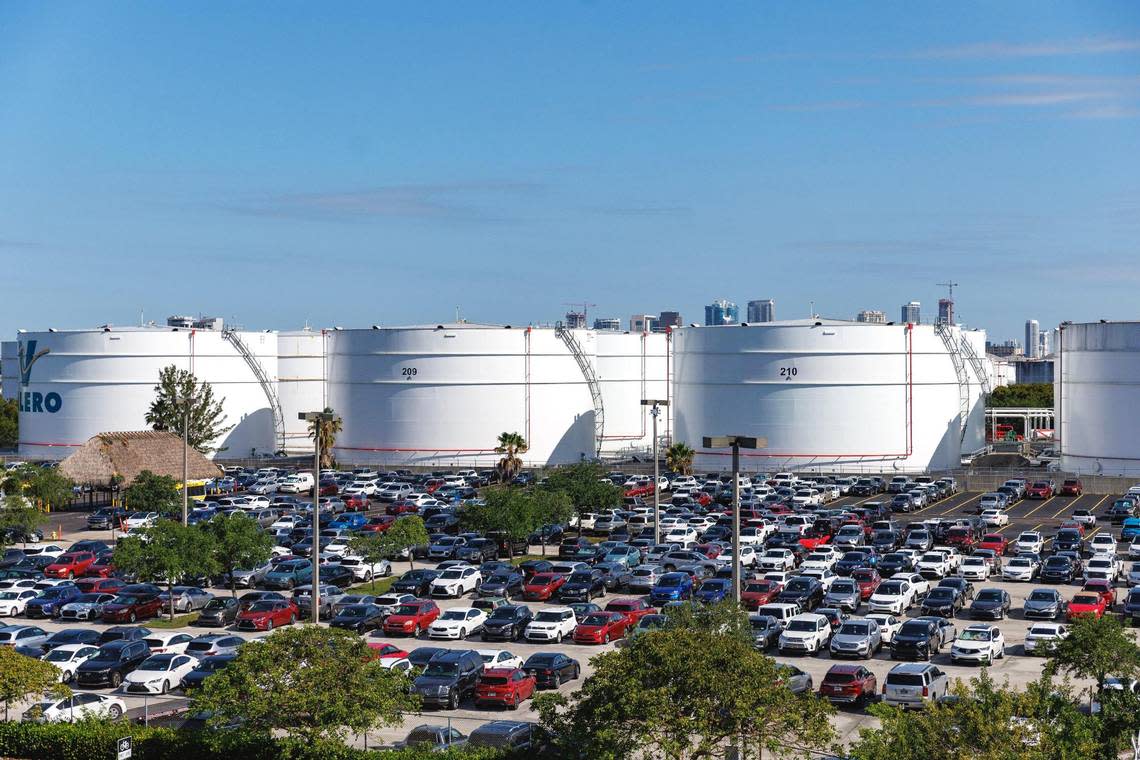 Petroleum storage tanks at Port Everglades n Fort Lauderdale, Florida on Tuesday, April 18, 2023.