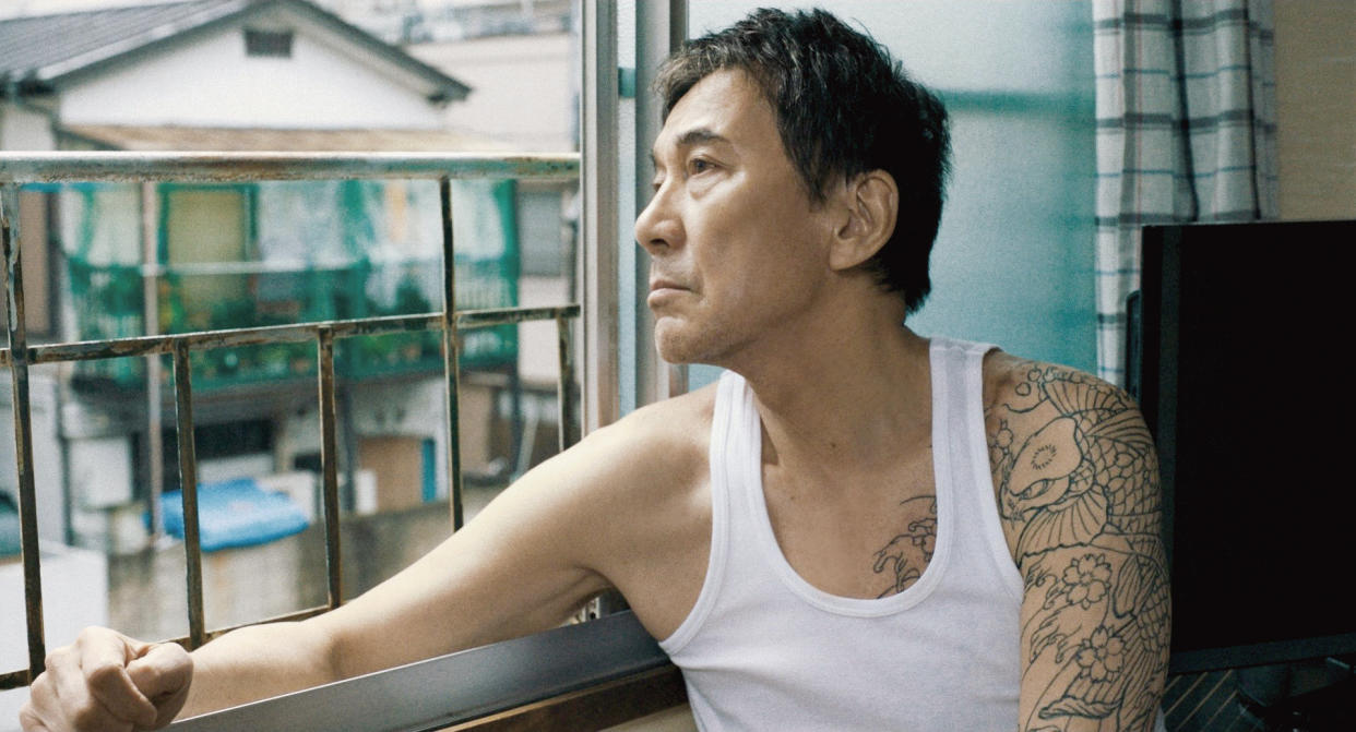 Koji Yakusho stars as Mikami, a hot-tempered and impulsive ex-convict in Under The Open Sky. (Photo: Golden Village Pictures)