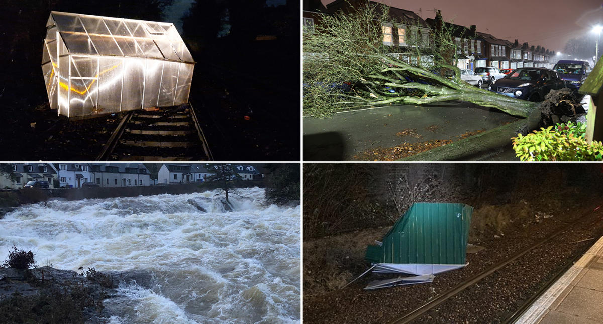 Dramatic pictures show path of destruction left by Storm Isha