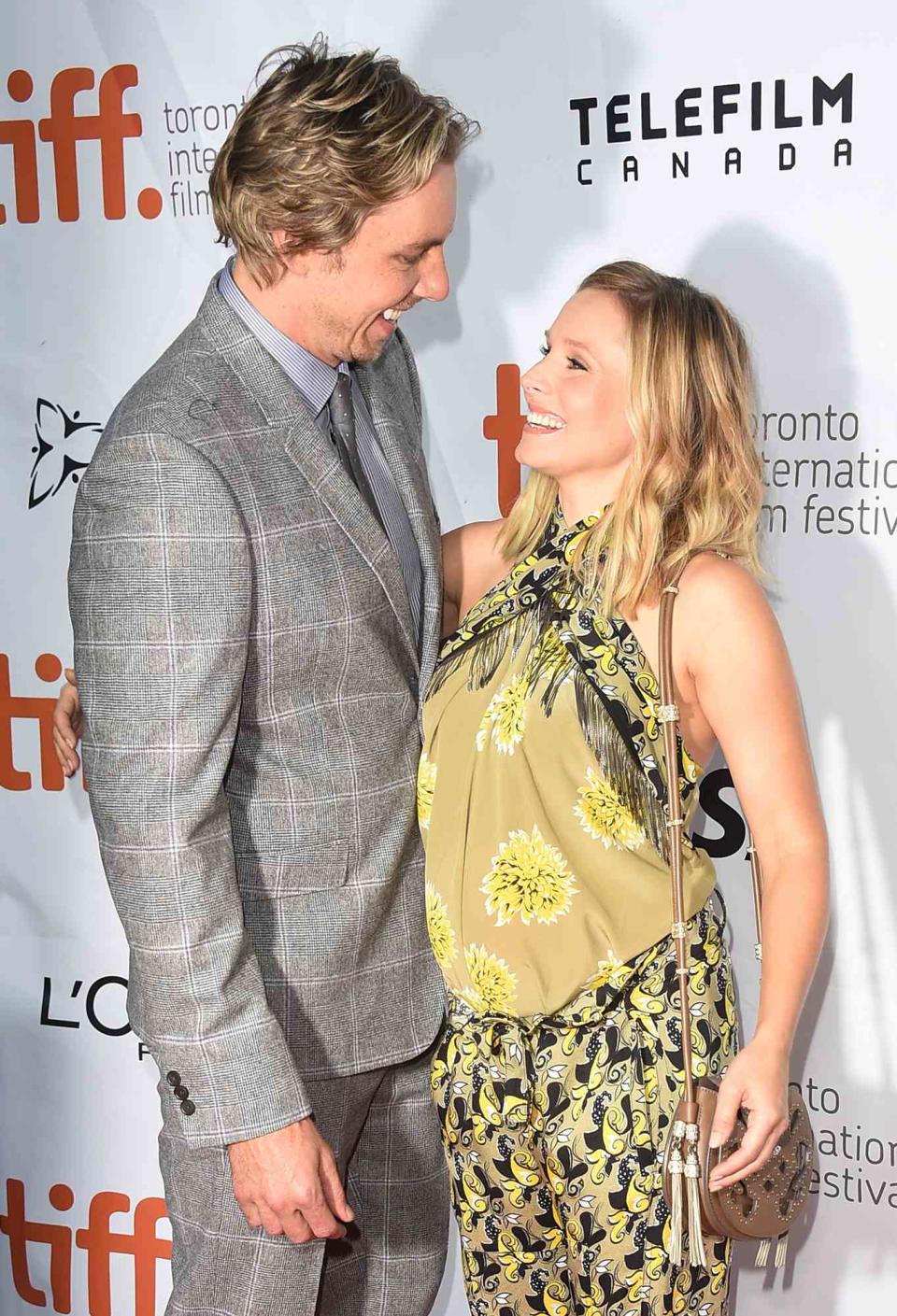 Actors Dax Shepard (L) and Kristen Bell attend 'The Judge' premiere during the 2014 Toronto International Film Festival at Roy Thomson Hall on September 4, 2014 in Toronto, Canada
