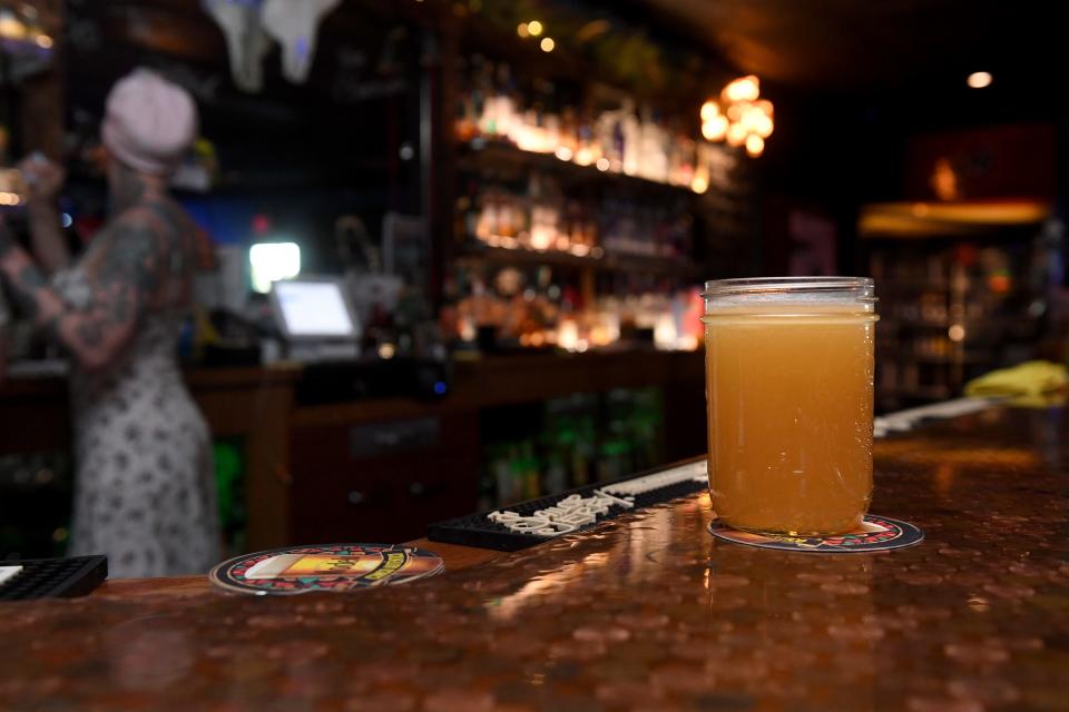 A cocktail is ready for a customer at the Garage Bar in Ventura on April 9. A new law that takes effect July 1 will allow customers to request a test for a drinks to ensure it hasn't been tampered with.