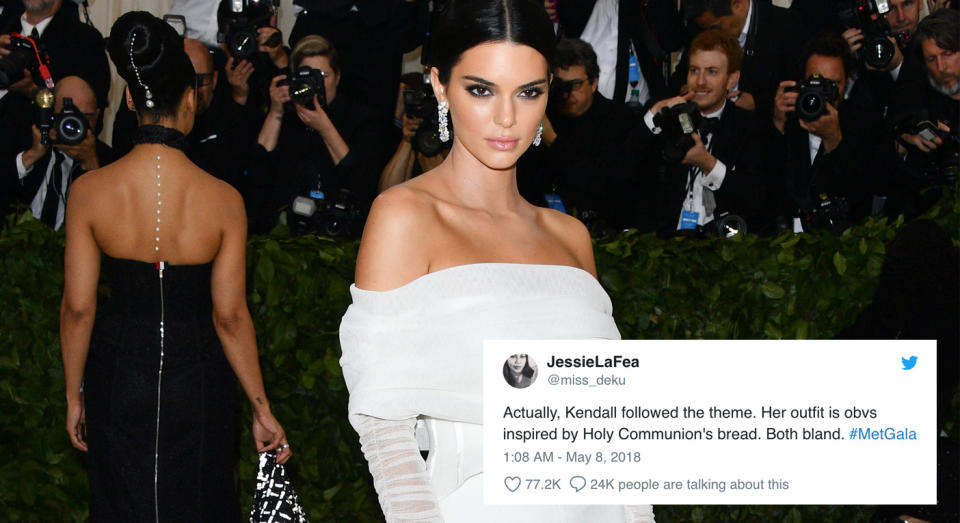 Kendall Jenner was the subject of many memes [Photo: Getty/Twitter JessieLaFea]