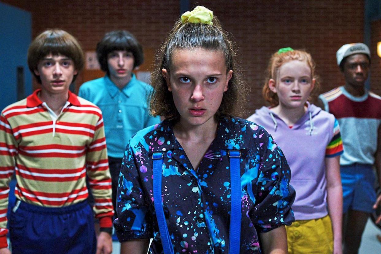 Spooks: the cast of Stranger Things series three including Millie Bobby Brown (centre): Netflix