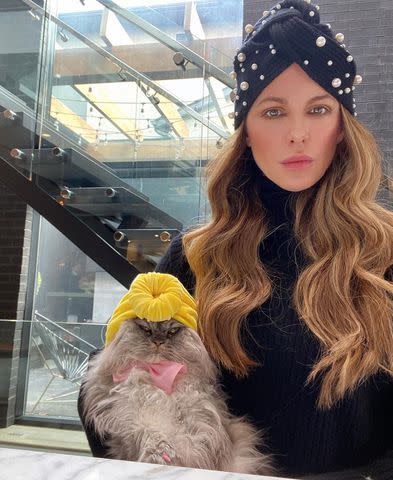 Kate Beckinsale/ instagram Kate Beckinsale and social media star, Clive the cat