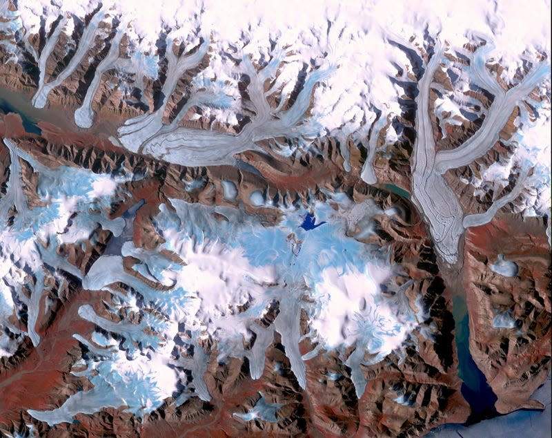 This image from NASA Terra spacecraft shows Ellesmere Island, which is part of the Qikiqtaaluk Region of the Canadian territory of Nunavut, which includes the most northerly point of land in Canada. 