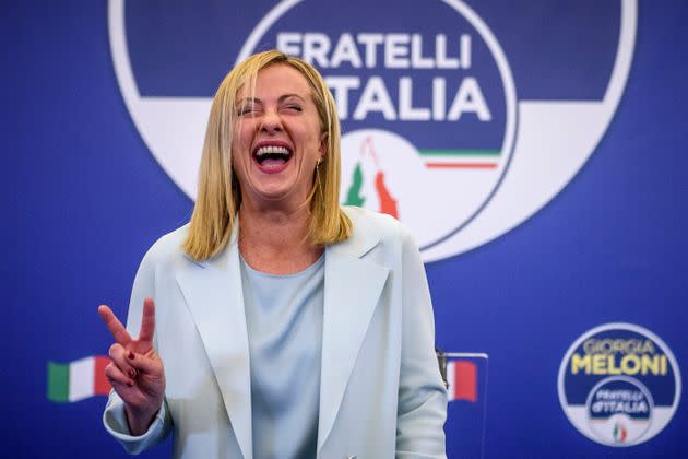 Giorgia Meloni celebra la victoria de Hermanos de Italia en las elecciones de Italia. (Photo: Antonio Masiello via Getty Images)