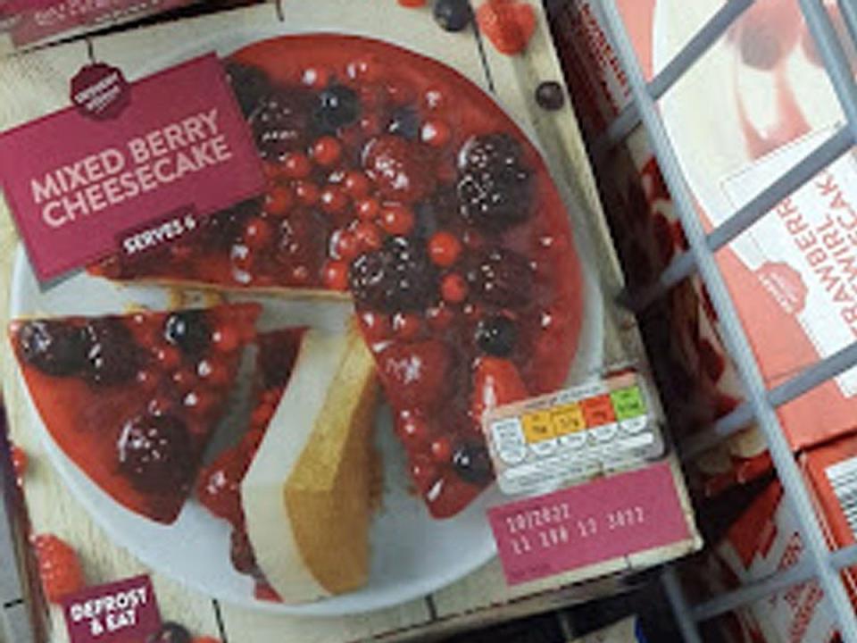 Aldi mixed berry cheesecake in freezer section