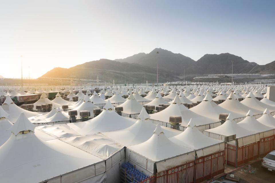 After this first stage of Hajj is completed, pilgrims go to Mina, a tent city roughly eight kilometres from Makkah (Getty Images)