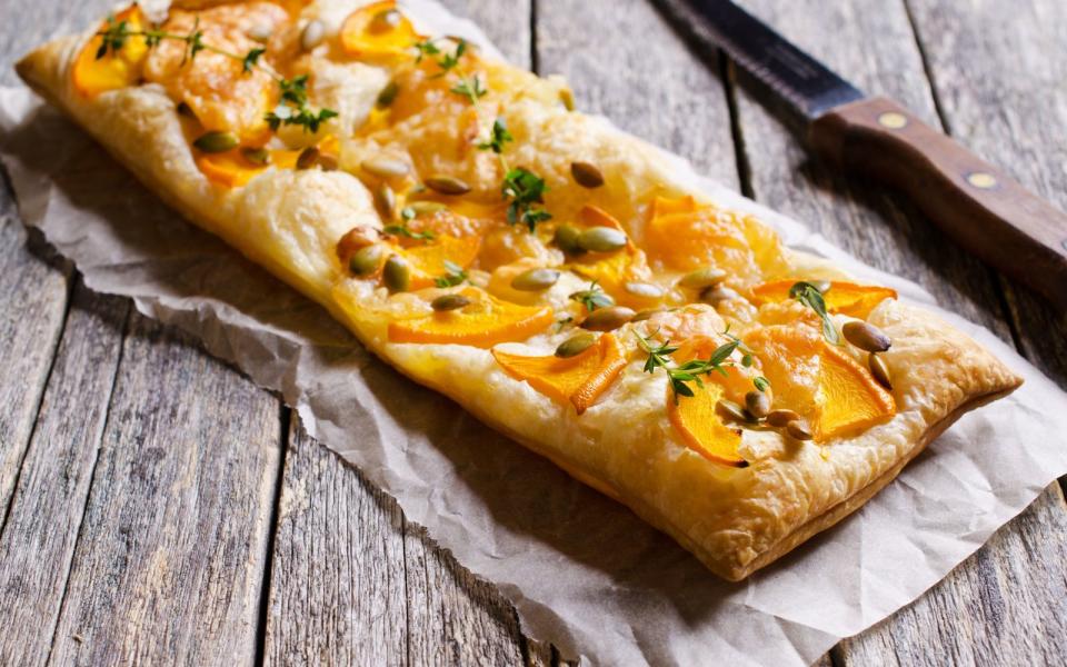 Kürbis Flammkuchen