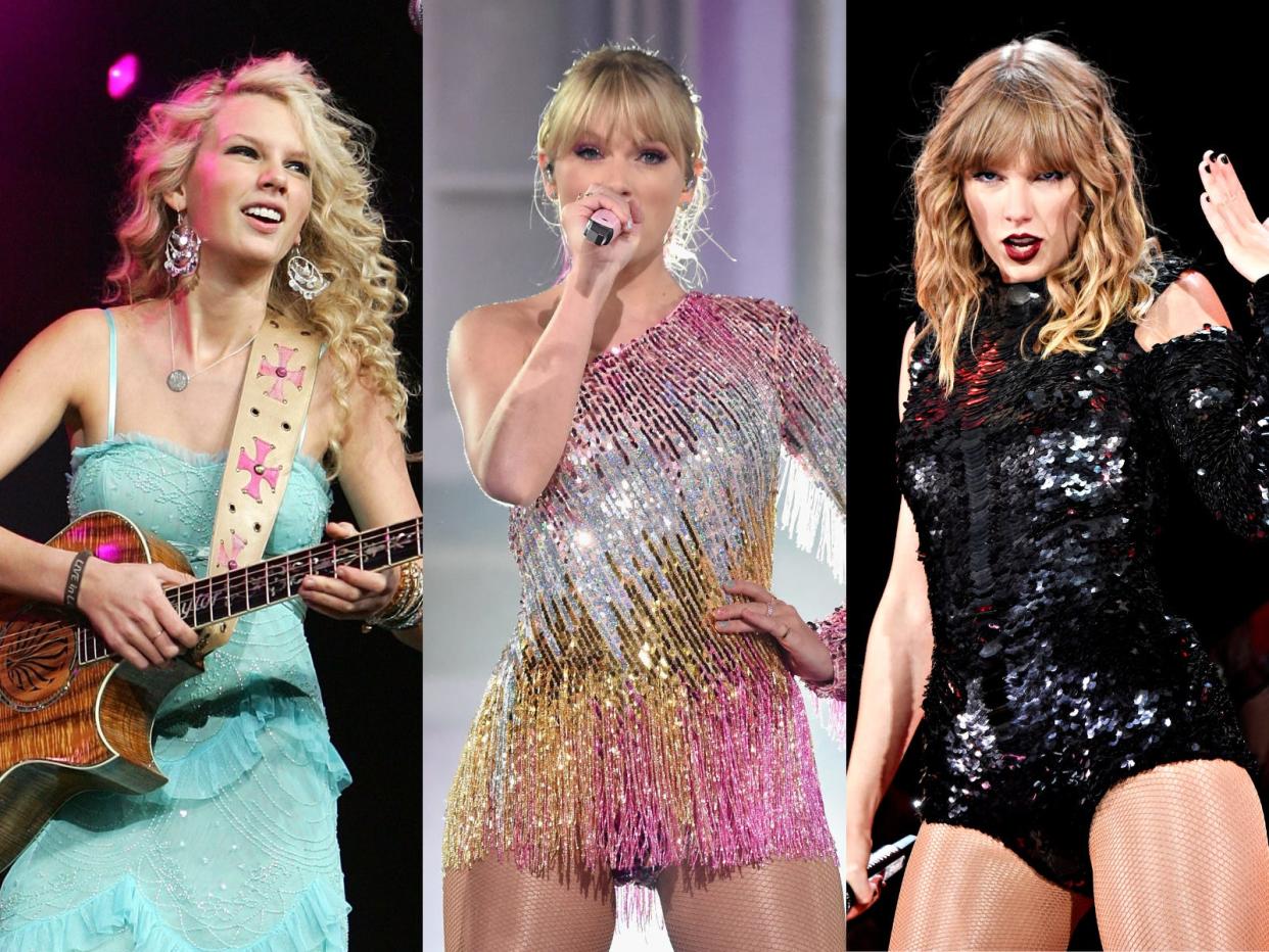 The many eras of Taylor Swift.