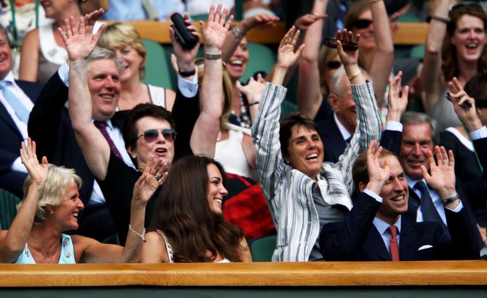 The Duke and Duchess of Cambridge next to Billie Jean King at Wimbledon in 2011 (Clive Brunskill / Getty Images)