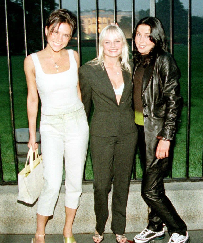 Victoria Beckham wearing platform sandals during the 90s