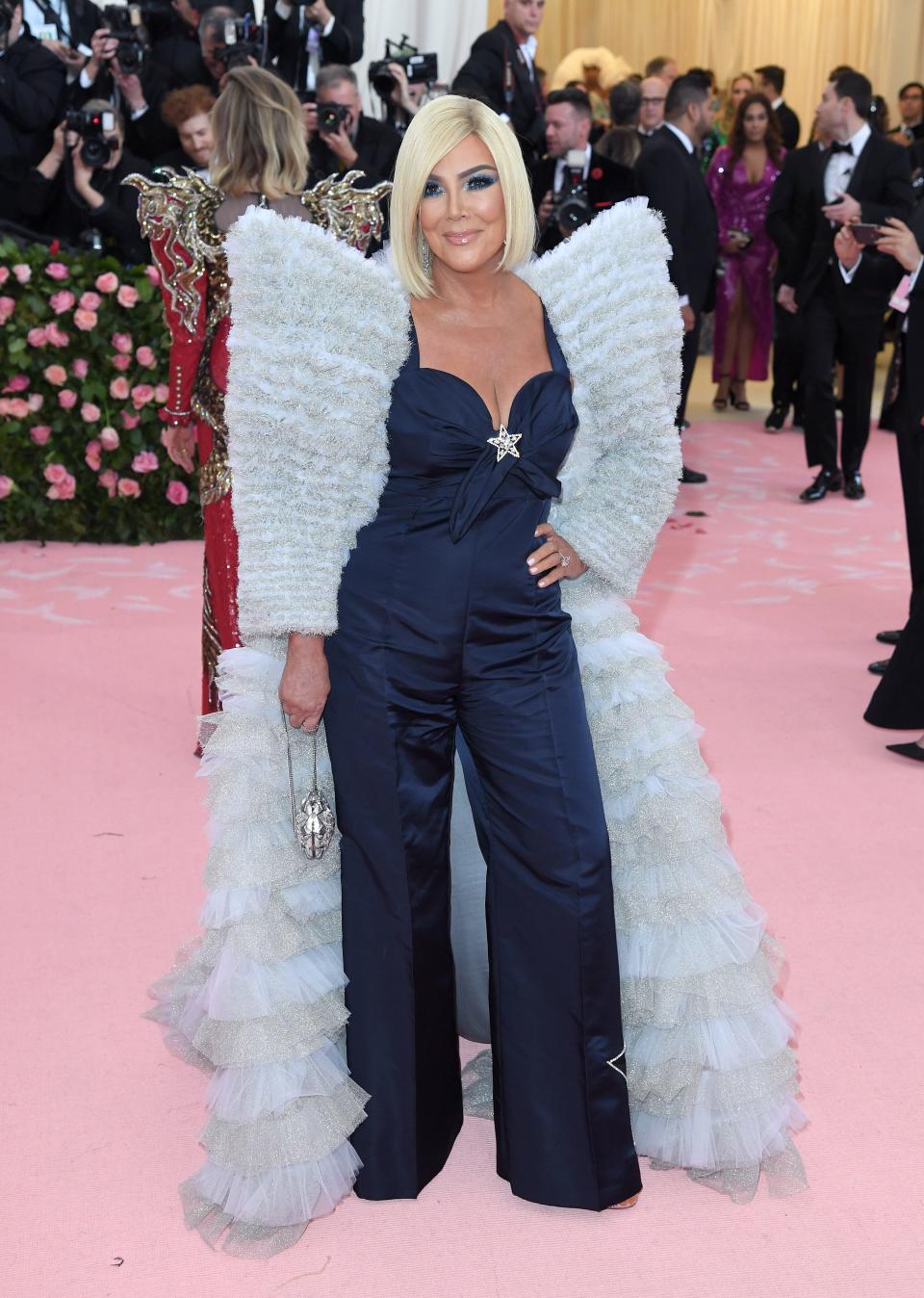 Kris Jenner arrives at the 2019 Met Gala celebrating Camp: Notes on Fashion at The Metropolitan Museum of Art.