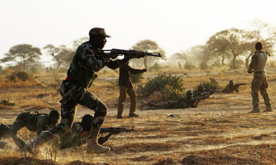 Nigerien service members during a Flintlock exercise in Diffa in 2017.