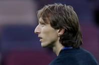 Soccer Football - World Cup - Semi Final - Croatia v England - Luzhniki Stadium, Moscow, Russia - July 11, 2018 Croatia's Luka Modric on the pitch before the match REUTERS/Maxim Shemetov