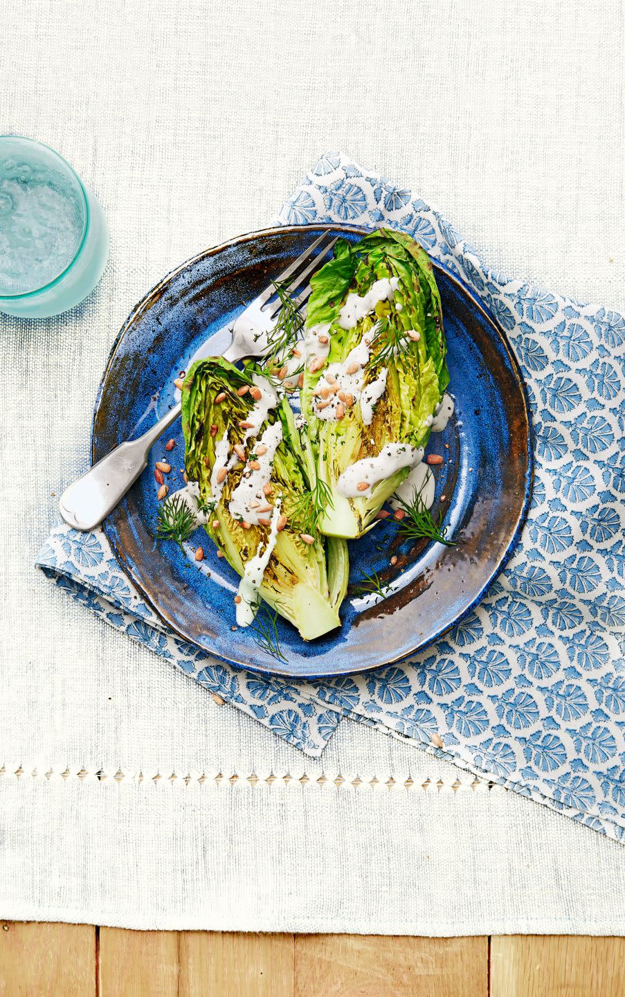 Grilled Romaine Lettuce With Creamy Feta Dressing