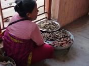 A woman hawks dried fish in the fish market at Ima Keithel in Imphal, Manipur.