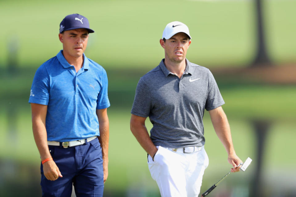 Rickie Fowler, Rory McIlroy challenge the PGA Championship. (Getty)