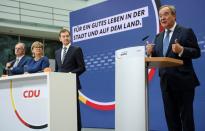 CDU's candidate for chancellor Armin Laschet holds a news conference, in Berlin