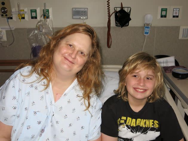 The author in the hospital with her son in 2011. “The neurosarcoidosis would sometimes get so out of control, I required hospitalizations, sometimes for two or three months at a time,” she writes. “There aren't many photos of me in the hospital because these were such terrible times. It was extremely hard on my son when I disappeared into a place he feared and hated going.”
