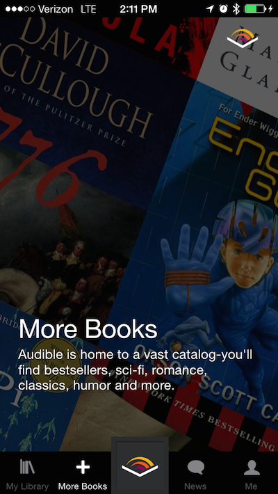 Screenshot of Audible app