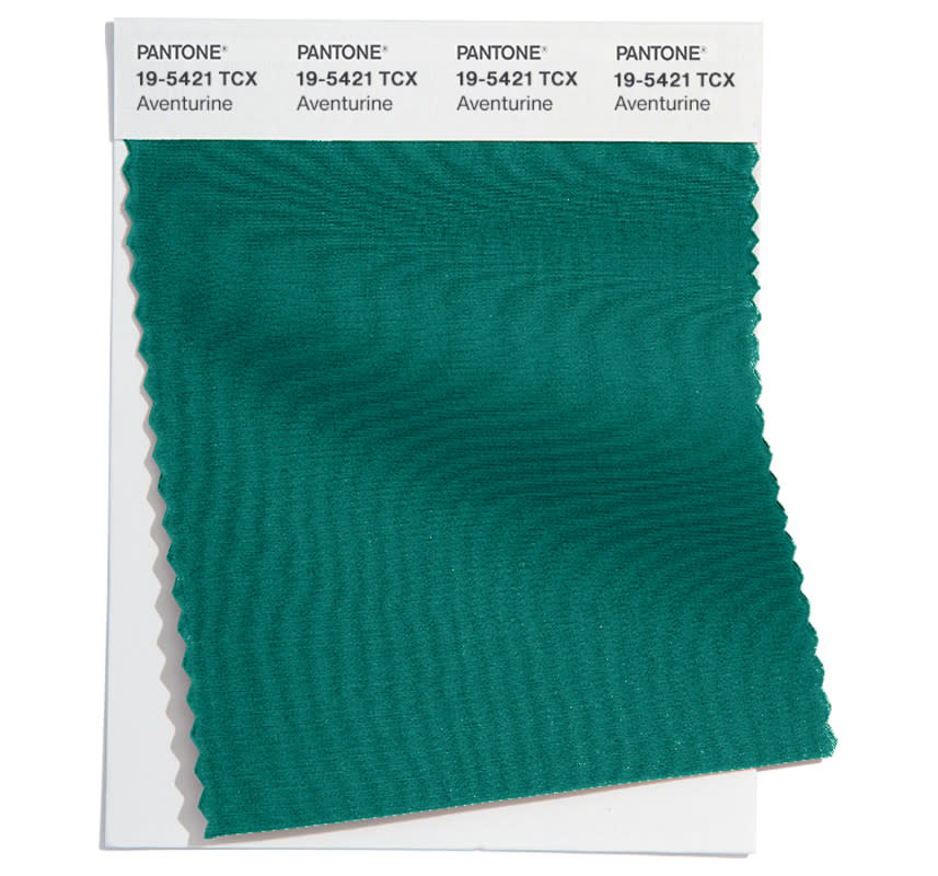 <p>PANTONE 19-5421 TCX Aventurine: Aventurine, a mineral based tone imbued with a hidden richness.</p>