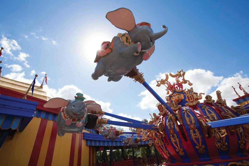 Dumbo the Flying Elephant ride at Disney World Orlando, Florida.