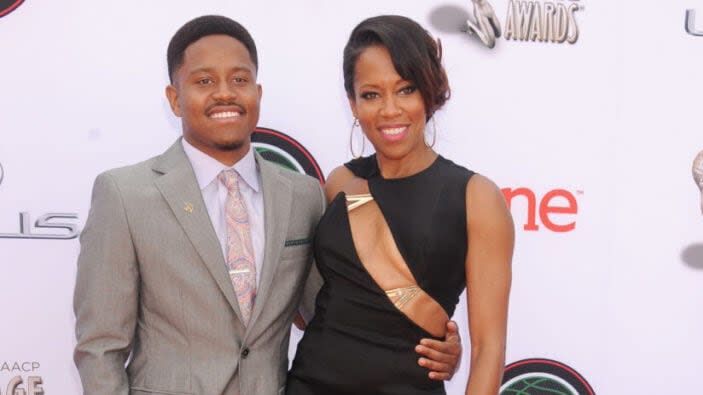 Regina King and son Ian Alexander Jr. at the 45th NAACP Image Awards on February 22, 2014 in Pasadena, California. Photo: Gregg DeGuire/WireImage