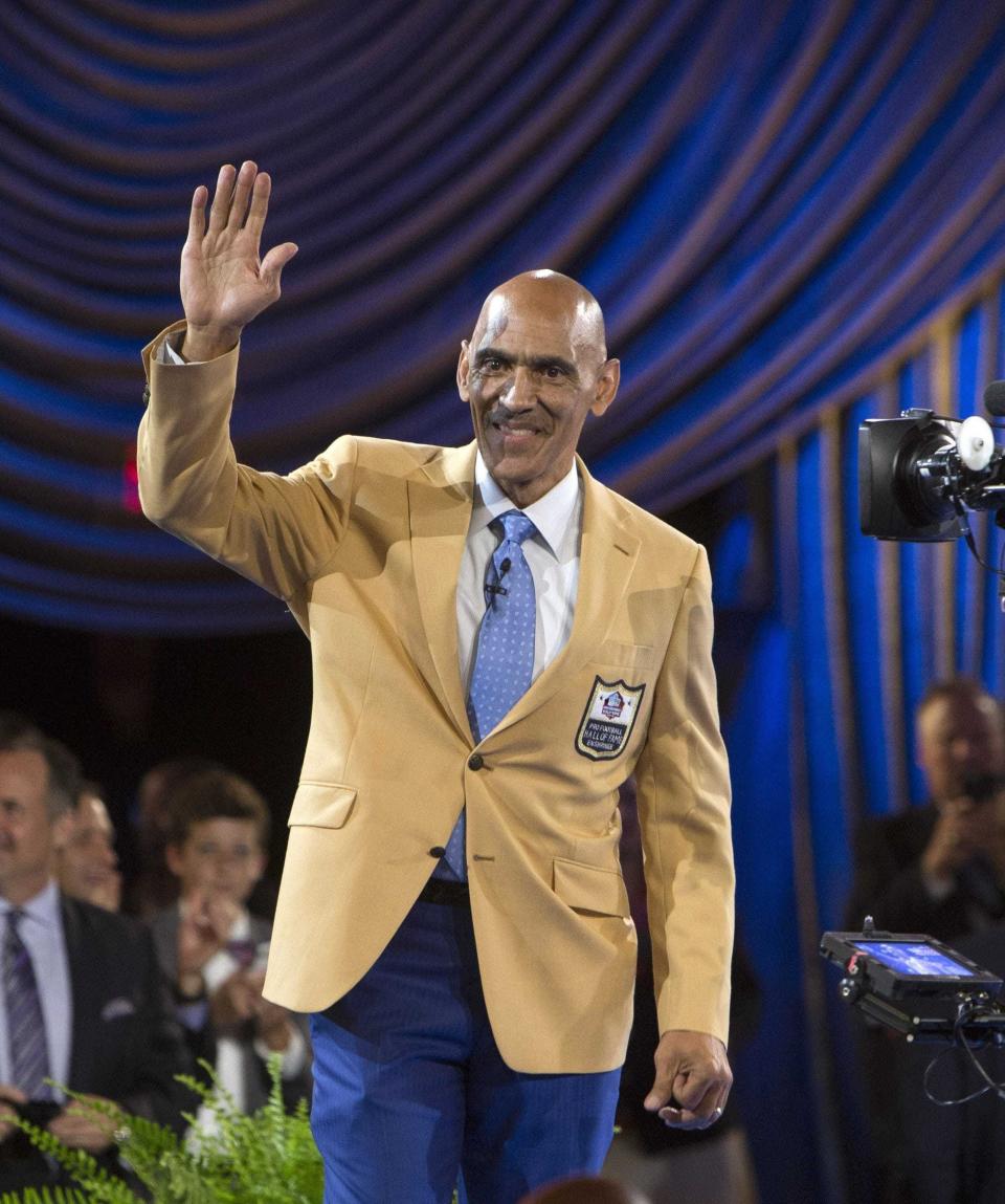 Former Indianapolis Colts and Tampa Bay Buccaneers' coach Tony Dungy, seen here after receiving his gold jacket at the Pro Football Hall of Fame enshrinees' dinner in 2016, says the Jaguars' next regime must establish a consistent philosophy to forge a winning culture.