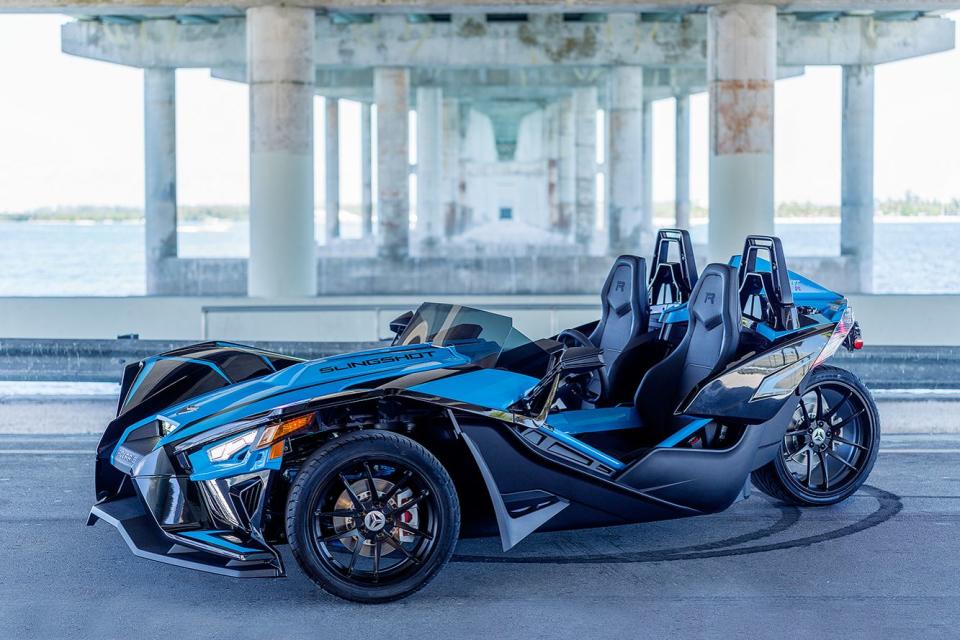 <p>Polaris claims that the top-spec Slingshot R model can get to 60 mph in 4.9 seconds.</p>