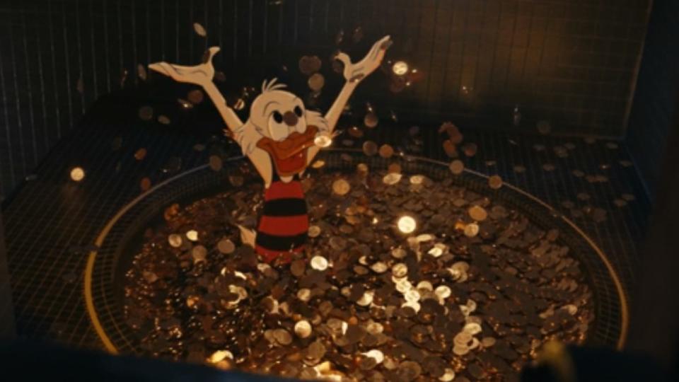  Scrooge McDuck in gold bath in Chip n Dale: Rescue Rangers. 