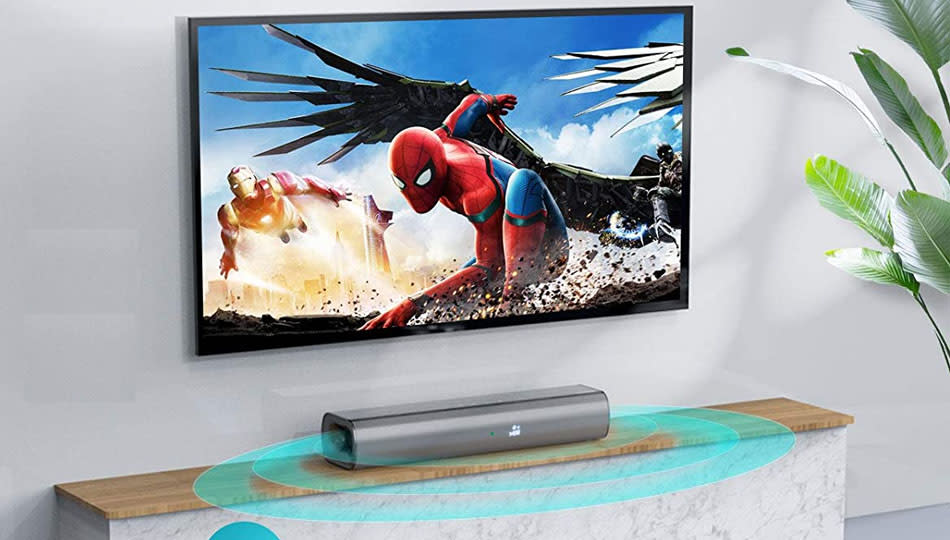 The Kmouk soundbar helps you hear your TV better. (Photo: Amazon)