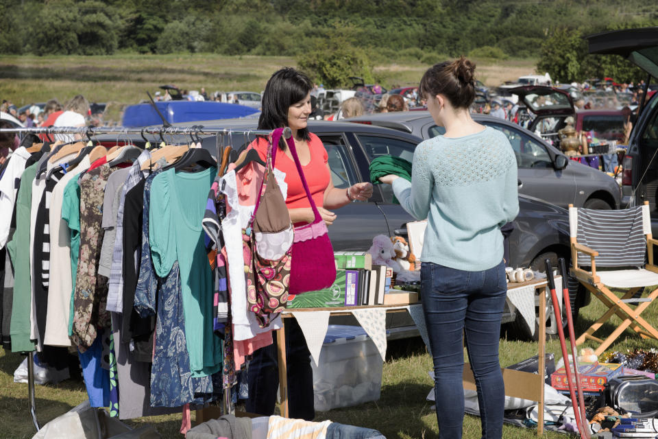 People at a yard sale