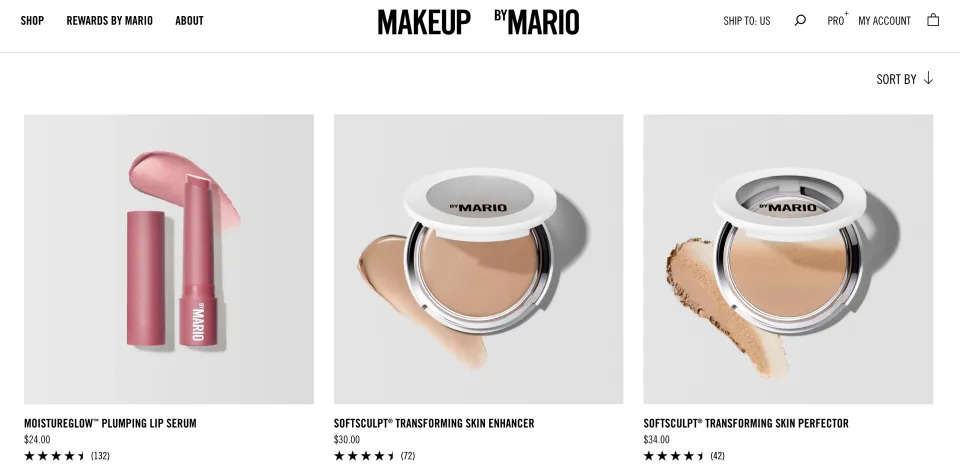Screenshot of Makeup by Mario website (Taken by Yahoo Finance, courtesy Makeup by Mario)