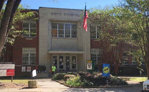 Davis International Baccalaureate Elementary School in Jackson, Miss., photographed Wednesday, Oct. 18, 2017, is shedding the name of Jefferson Davis, the Confederacy's only president and will instead be named for Barack Obama, the first African-American president of the United States - Credit: AP